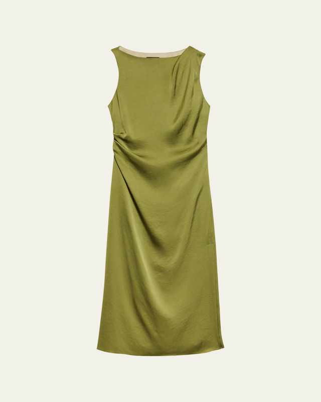 Fitted Drape Midi Dress
